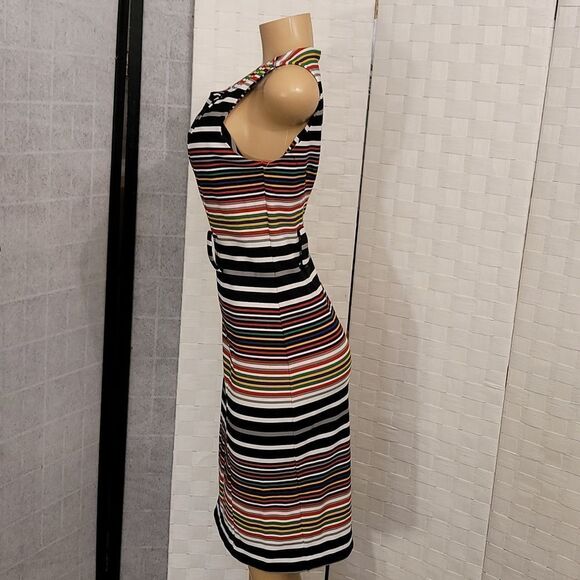 BRAND NEW I LE NEW YORK MULTI-COLOR STRIPE CASUAL DRESS - Picture 12 of 16